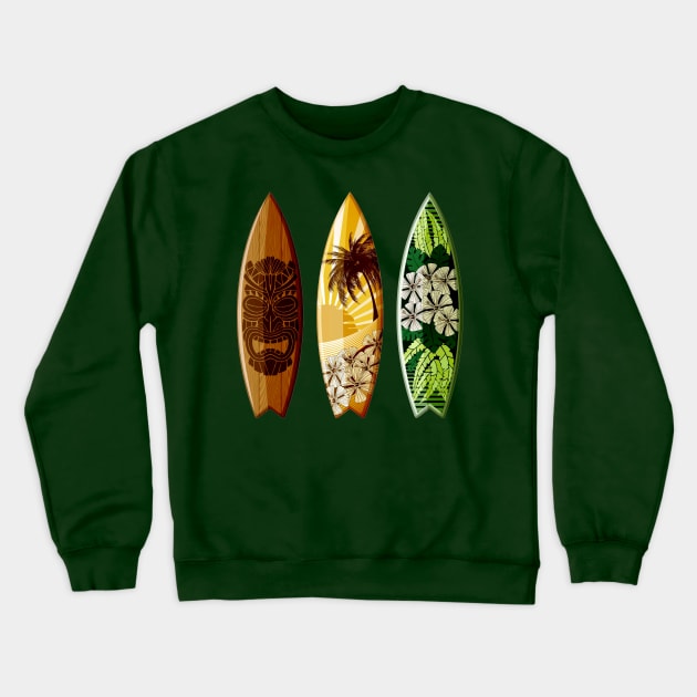 three decorated surfboards island style Crewneck Sweatshirt by pickledpossums